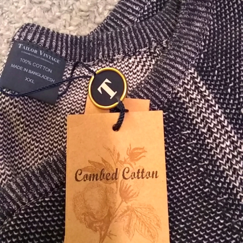 NWT  TAILOR Cotton Reversible Sweater XXL